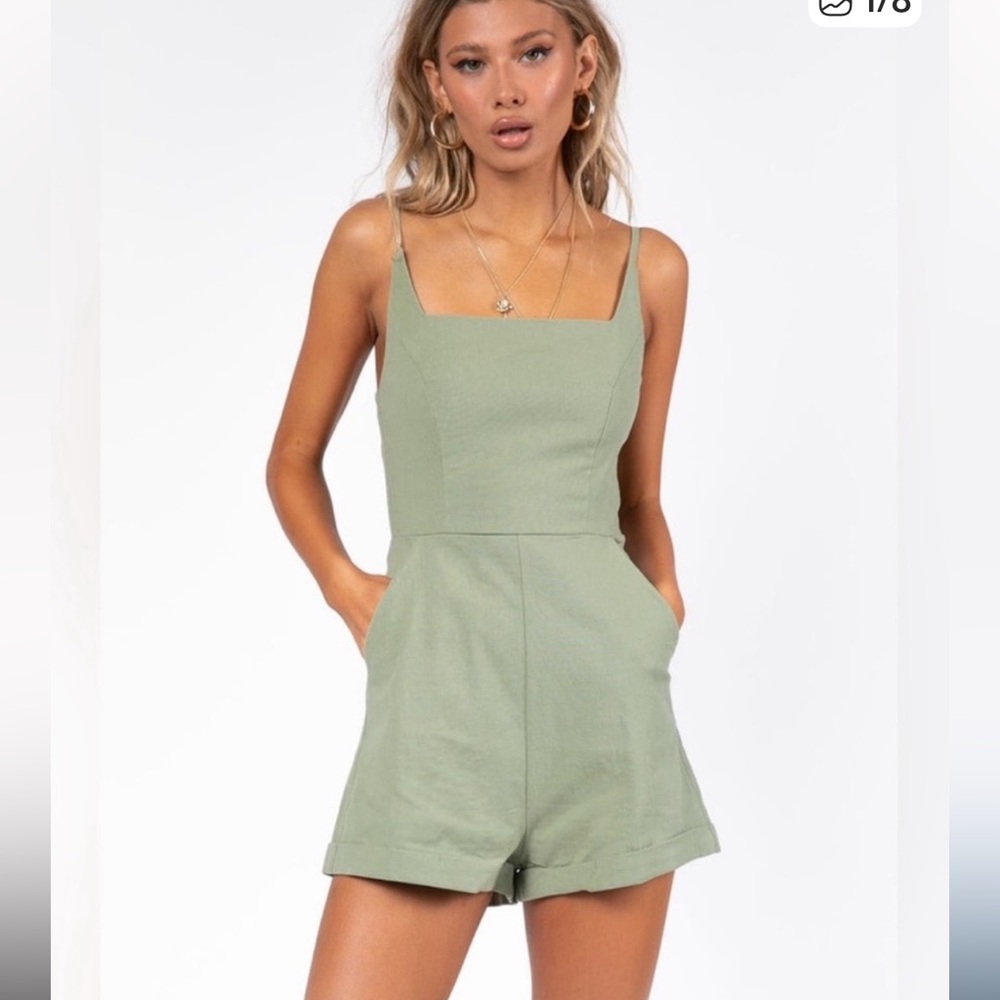 Princess Polly Broken Dreams Romper in Green Size 0